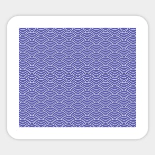 blue seigaiha japanese wave pattern Sticker